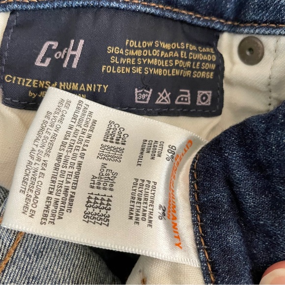 Citizens of Humanity racer low rise slash skinny jeans stretch 25 - Picture 11 of 13